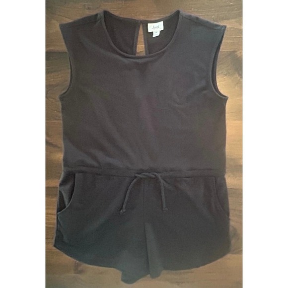 Jenni Black Sleeveless Romper Comfortable Lightweight Summer Waist Drawstring XS - Picture 2 of 6